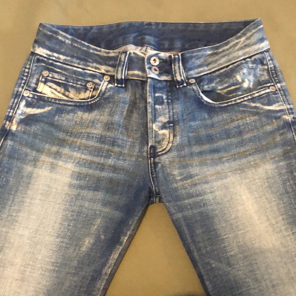 DIESEL Industry boot cut distressed Jeans button fly sz 26 - Picture 2 of 16